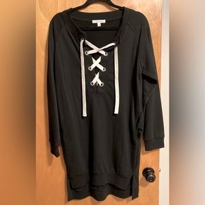 Vici Sweatshirt Dress Sz Lg Black